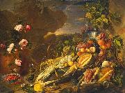 Jan Davidsz. de Heem, Fruit and a Vase of Flowers